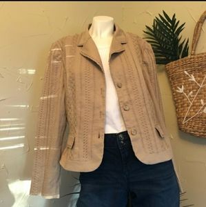 Antonio Melani Tan embroidered Jacket Blazer